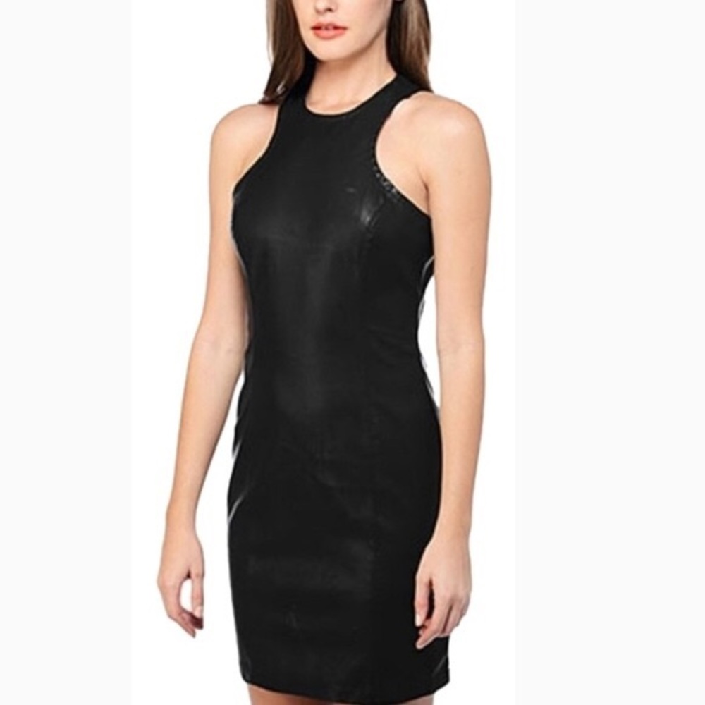 SOLD- BB Dakota Faux Leather Dress